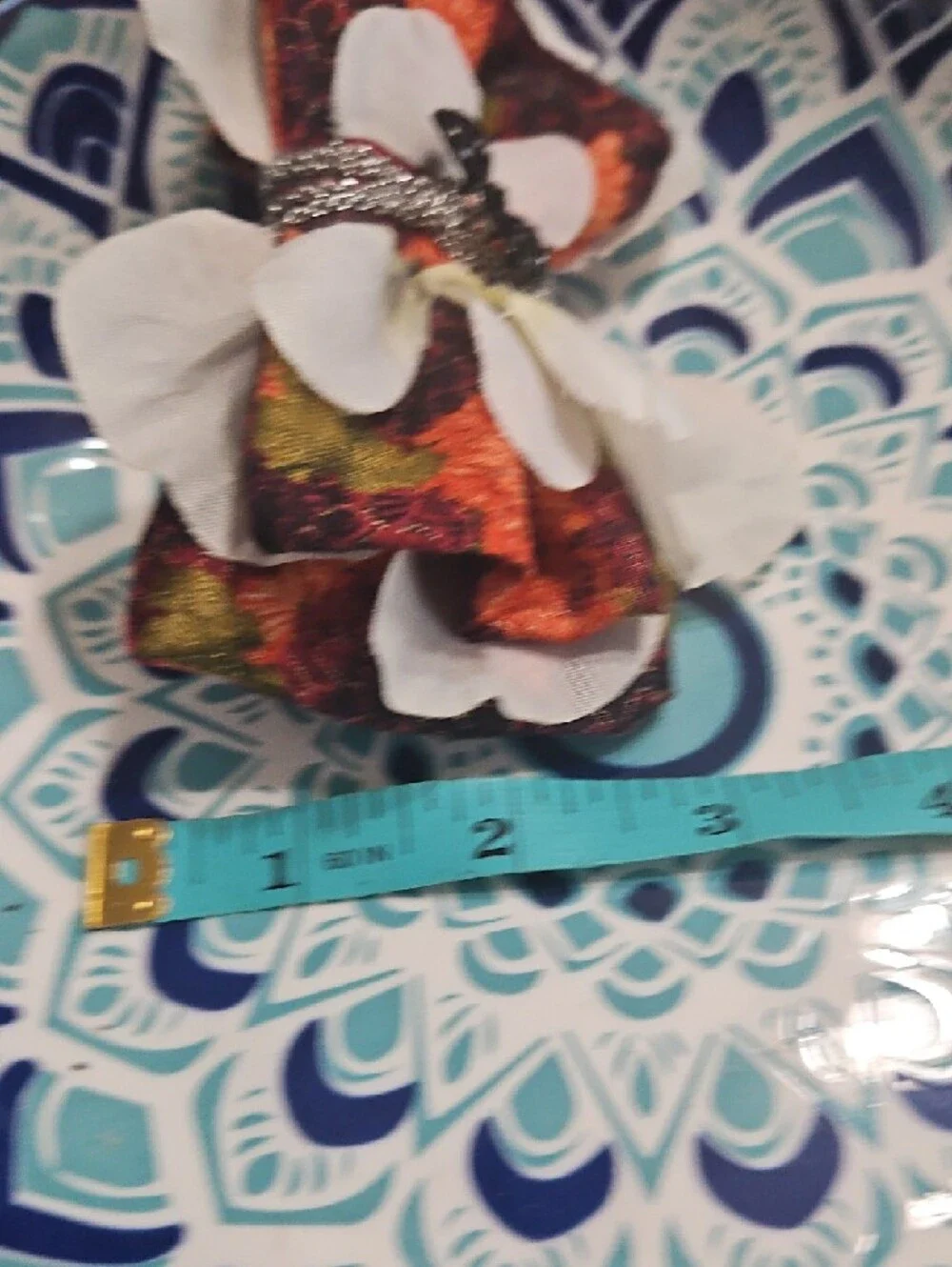 Hand Crafted Floral Bow Chain Charm Pet Collar Accent NEW Or FREE with Any Purch